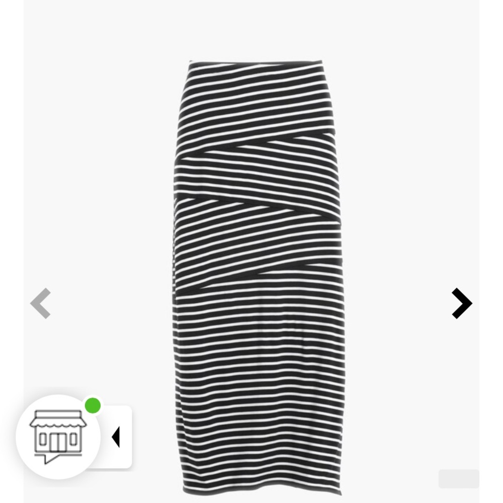 🆕 NWT Chico's  
Tinley Black & White Striped Maxi Skirt
Size 2 (12/14) L
